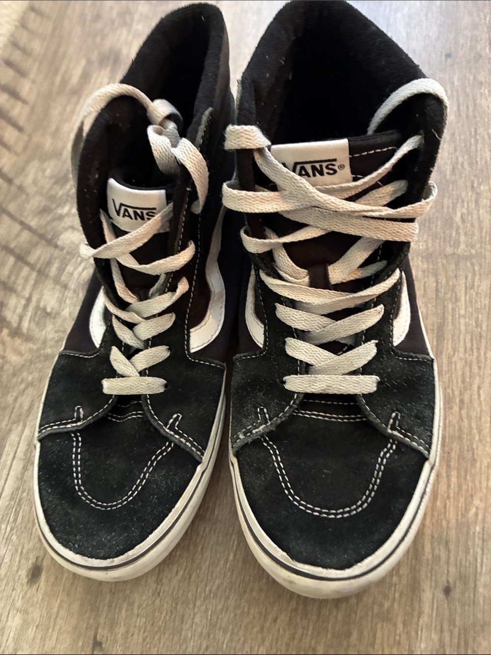 Vans Black and White High-Top Skate Sneakers Youth size 5